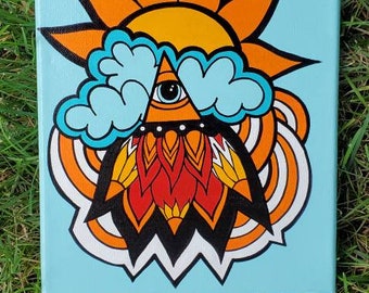 SEEING Eye Original Meditation Art Painting / Mindfulness Art