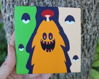 Monster Meditation Art / Psychedelic Art / Mushroom Awakening Painting