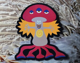 Grounded in Knowing Mushroom Magnet / Meditation Mushroom Art Magnet