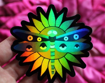 Eye See a Dragon Fly Meditation Art Holographic Sticker