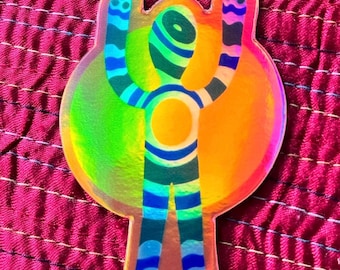 Energy Being Original Art Holographic Sticker / Energy Body