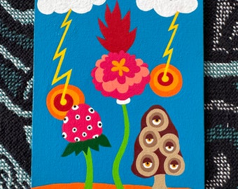 The Knowing Original Meditation Art with Wooden Easel / Unconditional Love Meditation Art