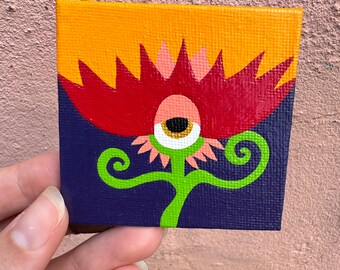 Eye Lotus Mini Original Meditation Art 3x3