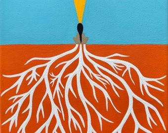 Connecting and Letting Go Sticker / Meditation Art Sticker