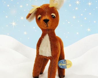 Dakin Dream Pets #1165 SPRITE Deer Fawn Mohair Sawdust Orig Tag Glass Eyes Japan