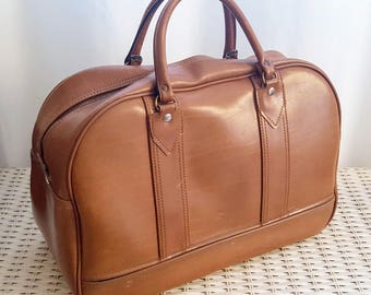 vintage 1960s vinyl overnight luggage bag