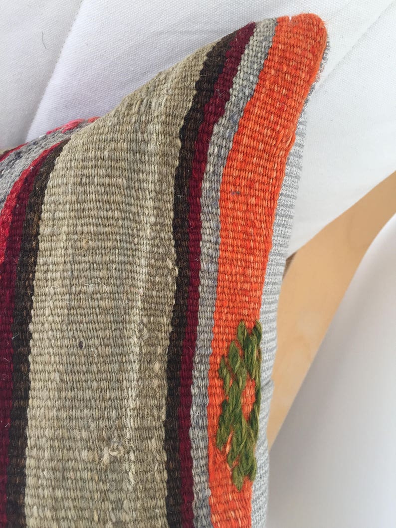 16x16 Turkish Kilim Pillow,Vintange Kilim pillow,40x40cm Decorative Pillow Cover,Throw Pillow,Hand woven Pillow,Rug Pillow,Kilim Pillow