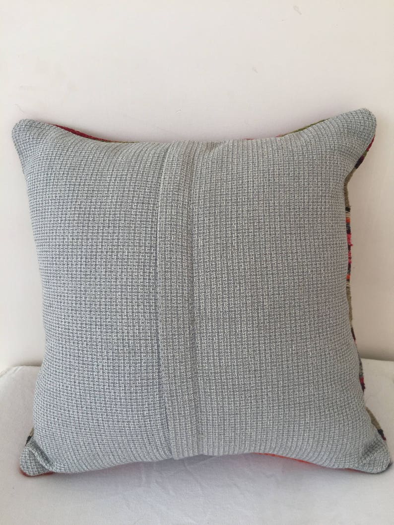 16x16 Turkish Kilim Pillow,Vintange Kilim pillow,40x40cm Decorative Pillow Cover,Throw Pillow,Hand woven Pillow,Rug Pillow,Kilim Pillow