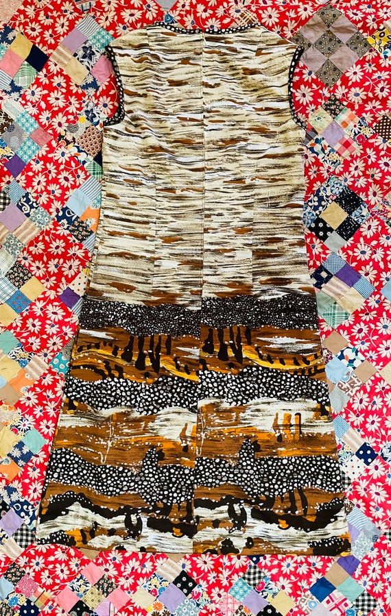 Vintage 1970’s desert scape midi dress. Earth ton… - image 9
