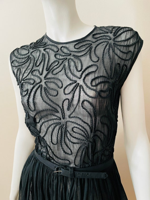 Vintage 1950’s / 60’s R&K originals black sheer d… - image 6