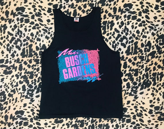 Vintage 1980’s /90’s Black Busch Gardens neon grap