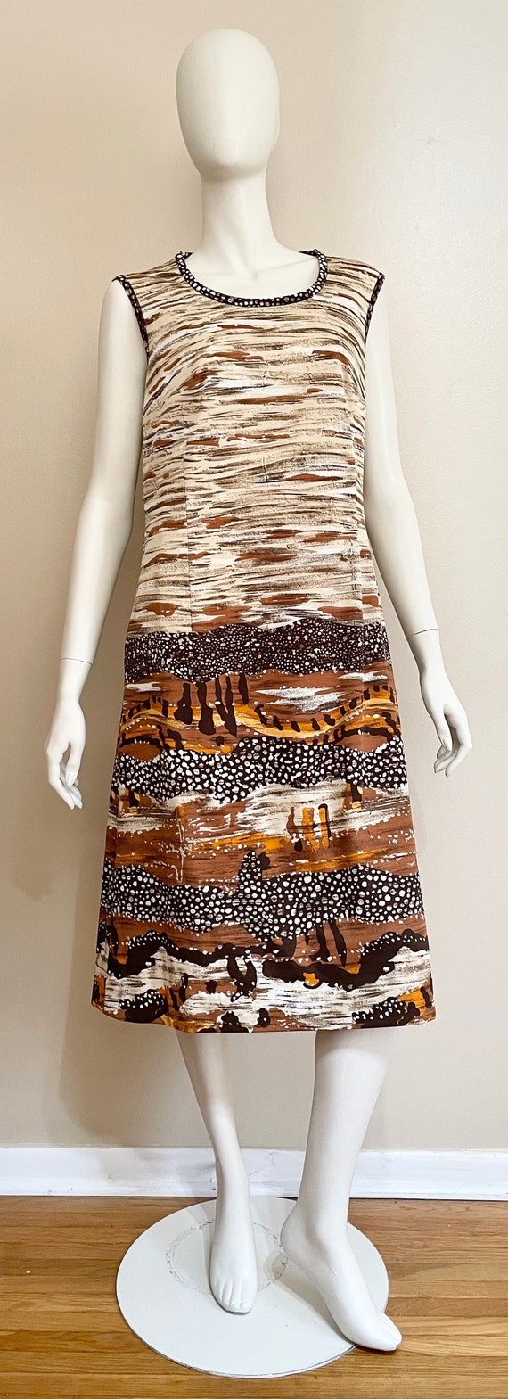 Vintage 1970’s desert scape midi dress. Earth ton… - image 3
