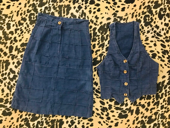 Vintage 1970’s soft cotton denim patchwork matchin