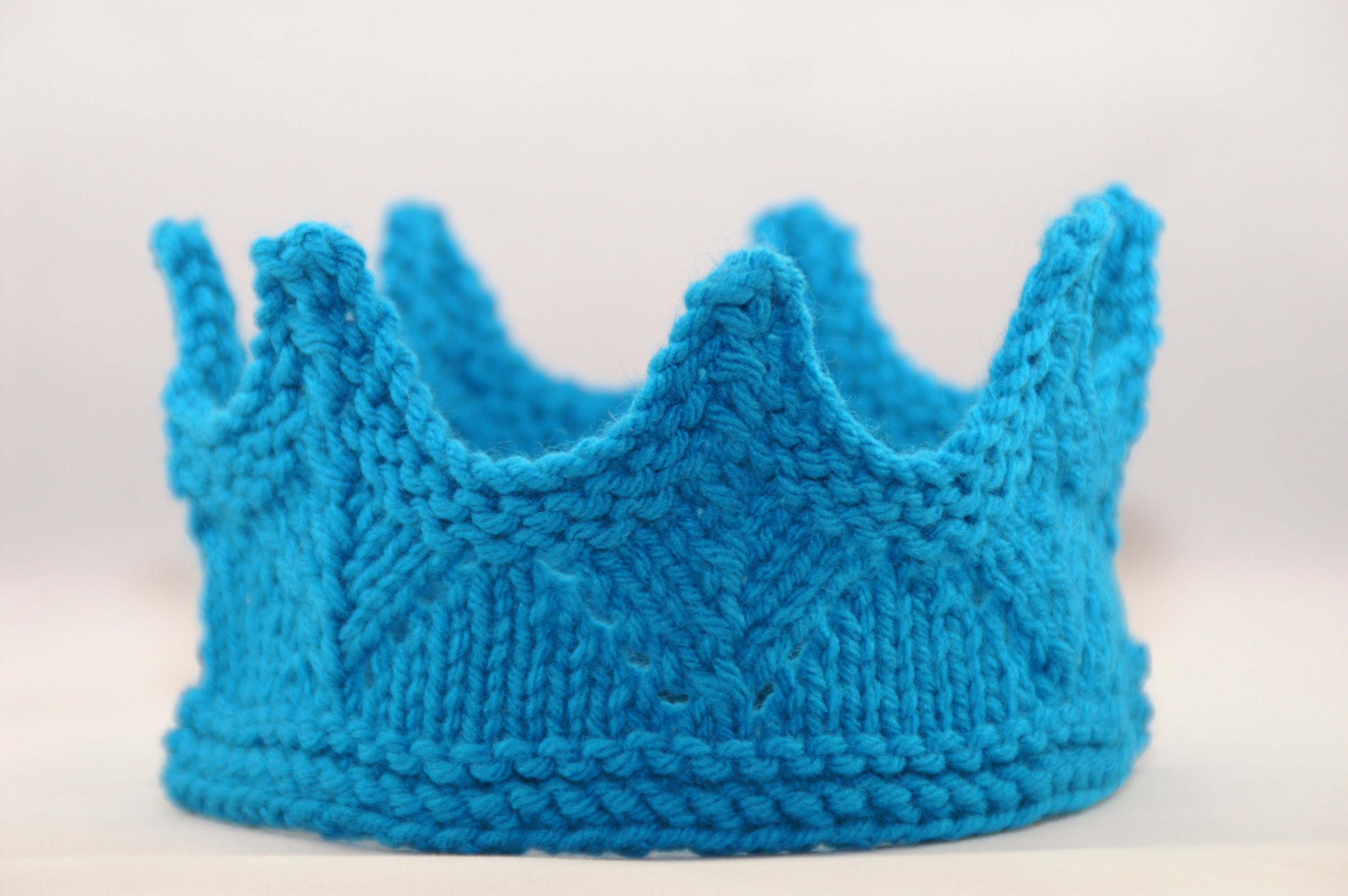Knit Crown Sky Blue Princess Or King Crown For Kids And Etsy