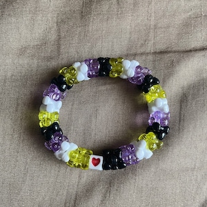 Non-Binary Pride Bracelet/Pride bracelet/Pride jewelry/LGBT+ Pride/Kandi Bracelet