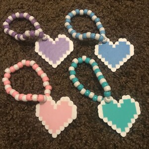 4 Pastel Hearts Kandi Singles
