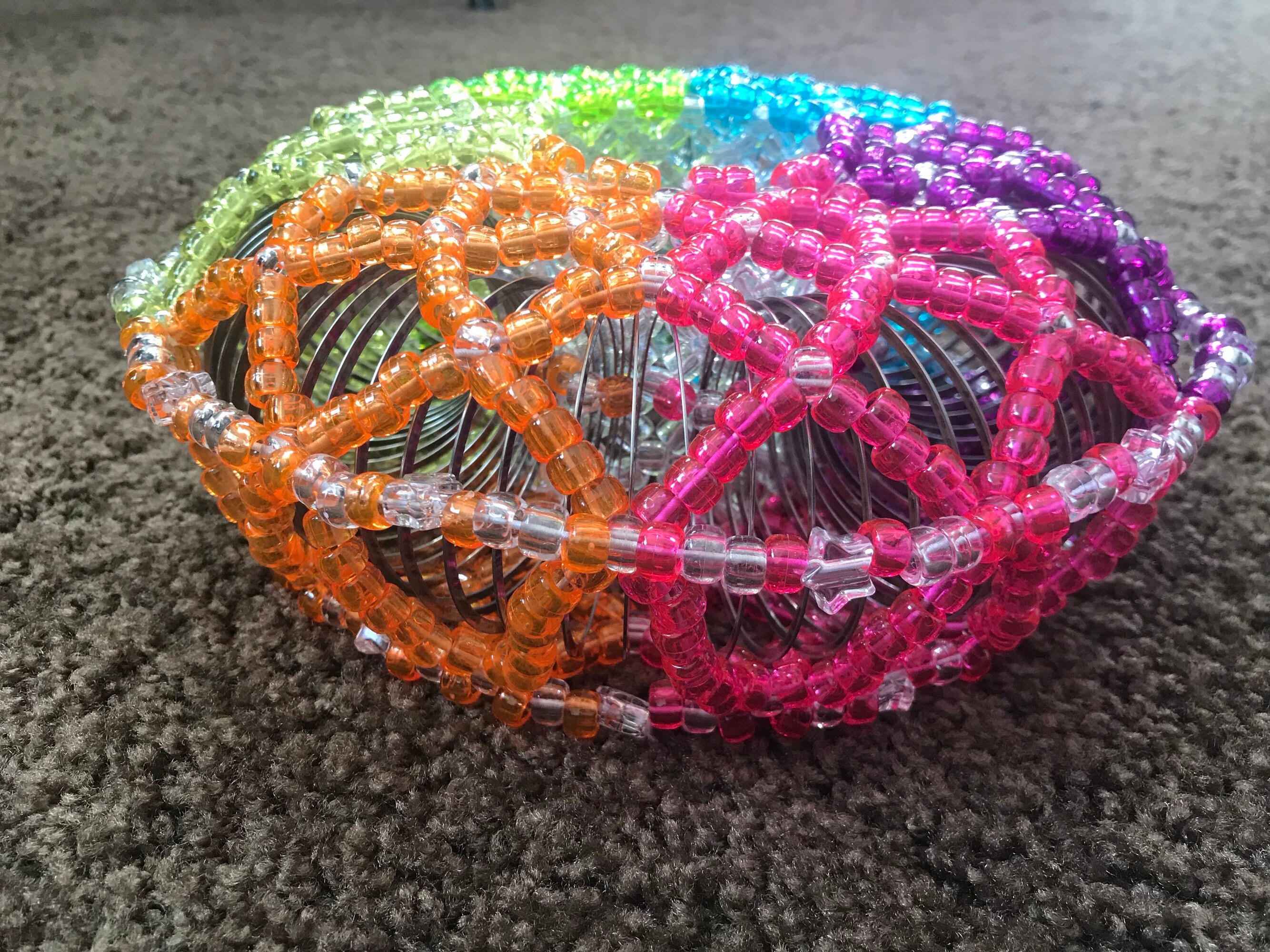 Transparent Rainbow Slinky Kandi Cuff - Etsy Canada