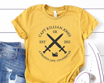 Captain Killian (Hook) Jones Adult Crew Neck T-Shirt - Once Upon A Time
