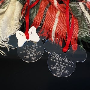 First Trip to Disney Personalized Clear Acrylic Ornament