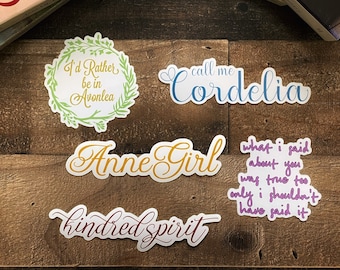 Anne of Green Gables Vinyl Sticker Set: Weatherproof Laptop Decals