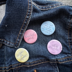 Anne of Green Gables Inspired Pin Back Buttons 1.25&quot;