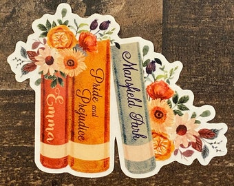 Jane Austen Book Set Vinyl Sticker