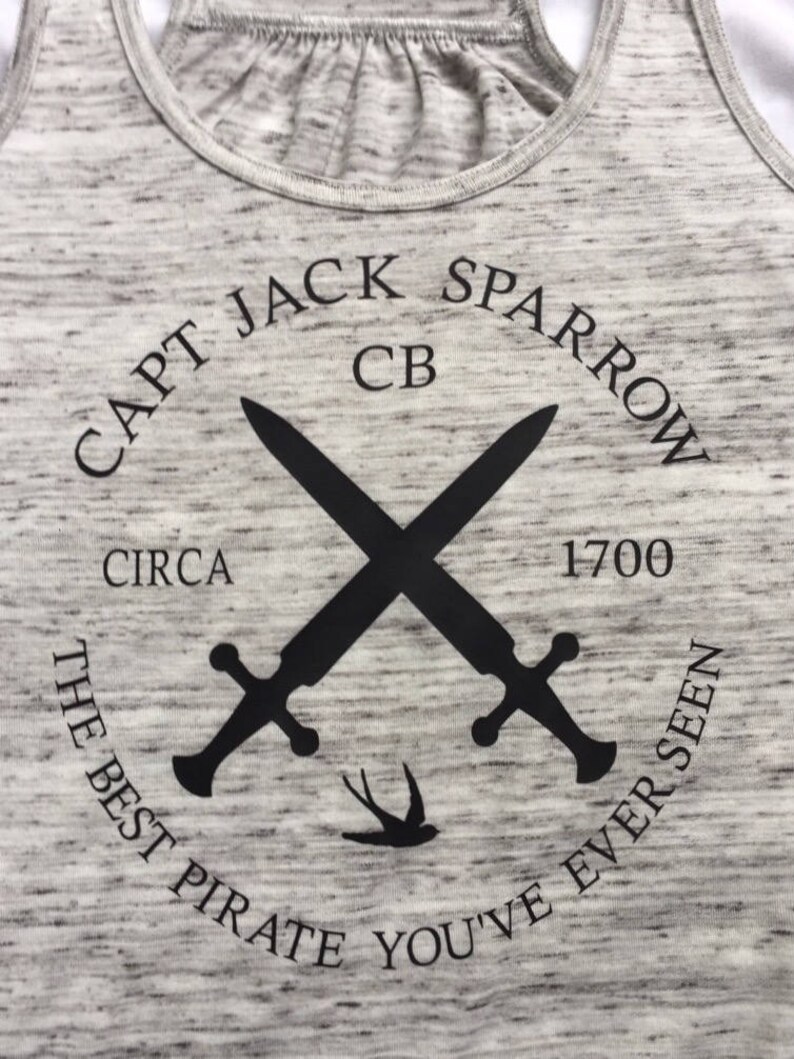 Captain Jack Sparrow Logo Tank / Pirates of the Caribbean / | Etsy
