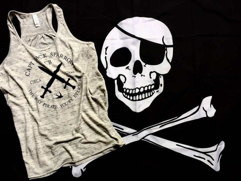 Captain Jack Sparrow Logo Tank / Pirates of the Caribbean / | Etsy