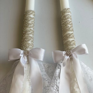 Greek Wedding candles/ lambades Beeswax candles set