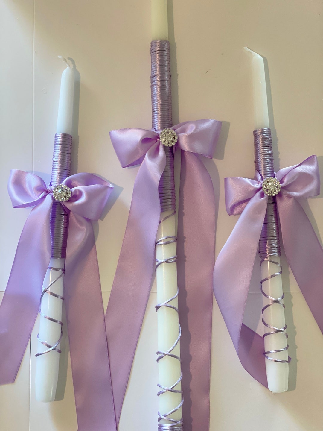 Greek Baptism Candles Set Etsy