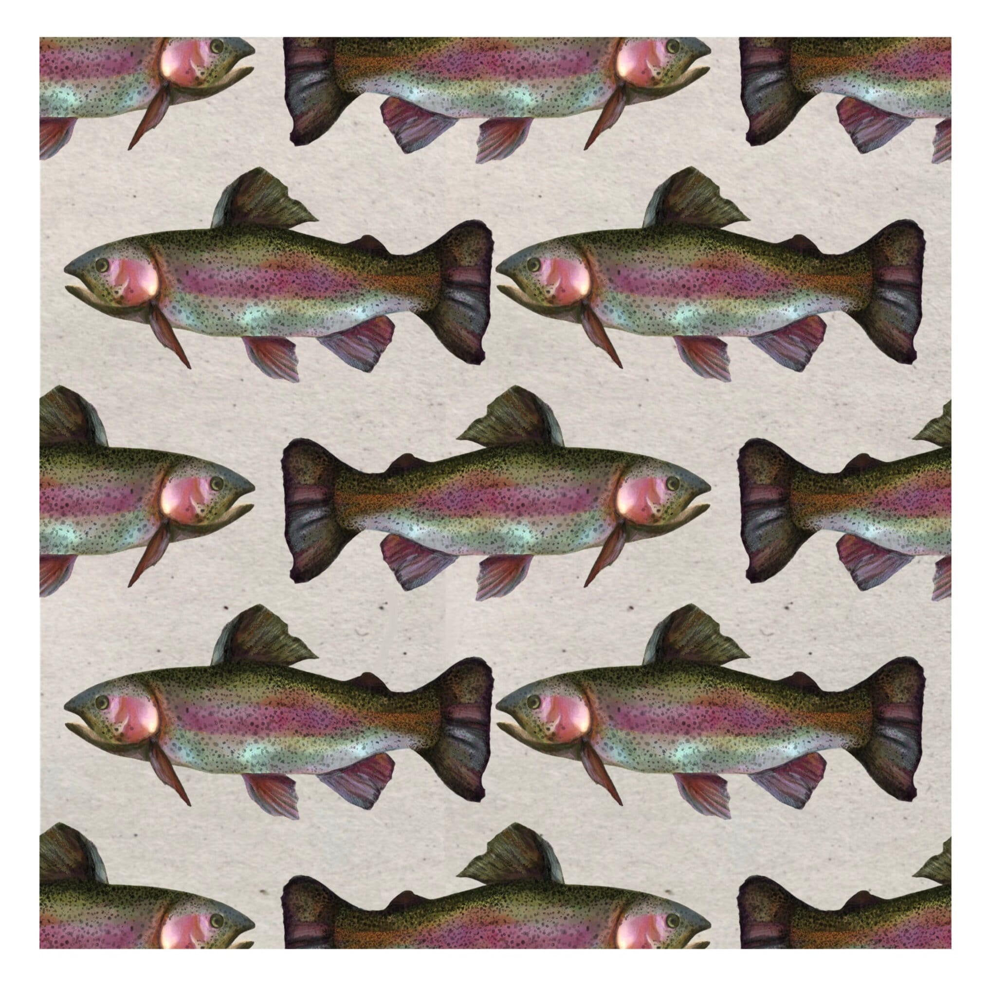 Rainbow Trout Pattern Art Print: Fishing Illustration - Etsy