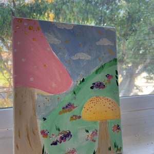 Pastel Mushroom Painting