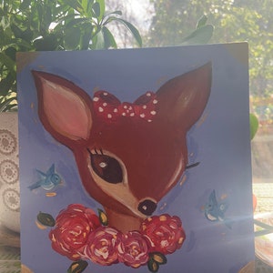 Deer Vintage Inspired Painting
