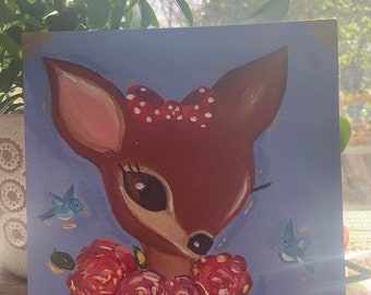 Deer Vintage Inspired Painting