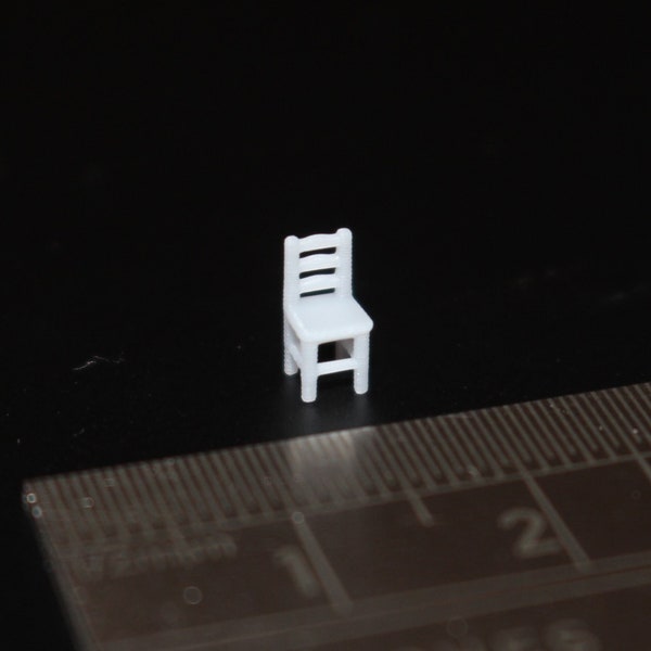 Ladderback Dining Chair Micro Scale Dollhouse Furniture 1/144 1:144