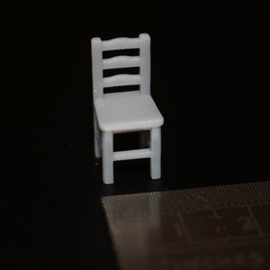 Ladderback Dining Chair Micro Scale Dollhouse Furniture 1/48 1:48