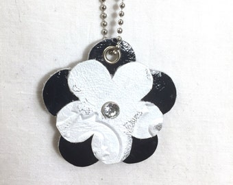 Leather Flower Keychain