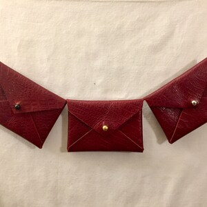 Handmade Leather Card Case - Red