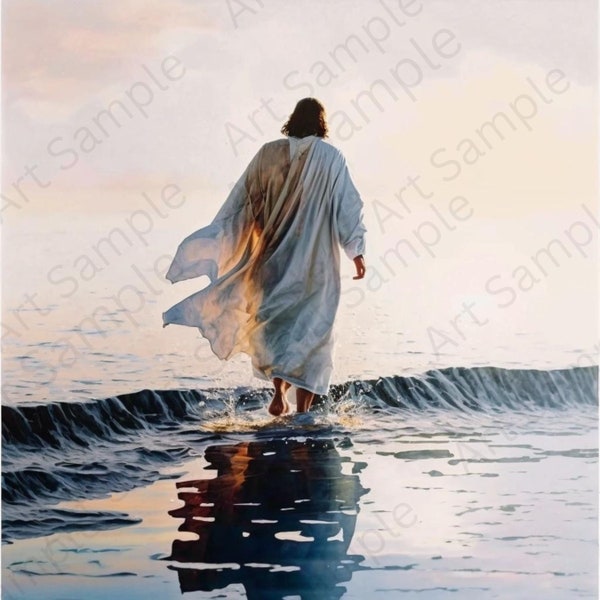 Jesus Walking On Water | Jesus Painting | Christ on Water | Jesus Watercolor | Jesus Art Print | The Living Christ | LDS Art | Calm Storm