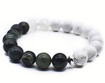 Howlite and Kambaba Jasper Healing Bracelet/ Peace Bracelet