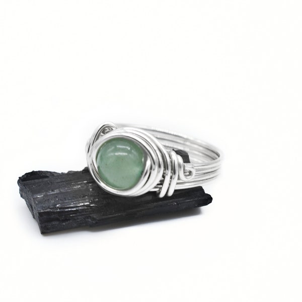 Green Aventurine Rings/Meditation Rings/ Green Aventurine/ Prosperity Crystals/ Handmade Jewelry/ Gifts