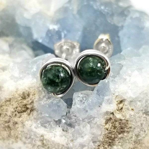 Seraphinite Earrings/ Reiki Infused/ Fall Gifts/ Meditation Gifts/ Healing Crystal/ 925 Sterling Earrings/ Reiki Infused for You