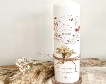 High quality wedding candle, wedding candle, candle, wedding, dried flowers, flower wreath, lace, ribbon