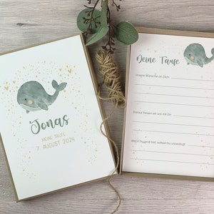 Gästebuch Box Gästebuchkarten Taufe Wal Taufgeschenk Erinnerung A5