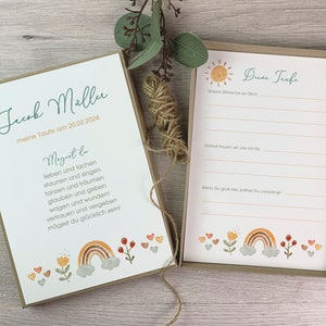 Gästebuch Box Gästebuchkarten Taufe Boho Taufgeschenk Erinnerung A5