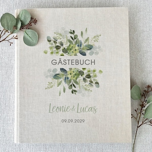 Gästebuch Hochzeit, personalisiert mit Namen, Gästebuchkarten, Ordner A4, Geschenk, Hochzeit, Beige