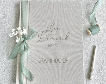 Exclusive family book "Lea & Dominik", personalized, family book, document folder, certificates, family book, A4, beige