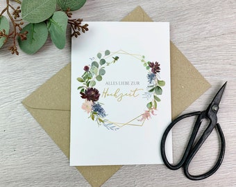 Karte Blumenkranz Etsy