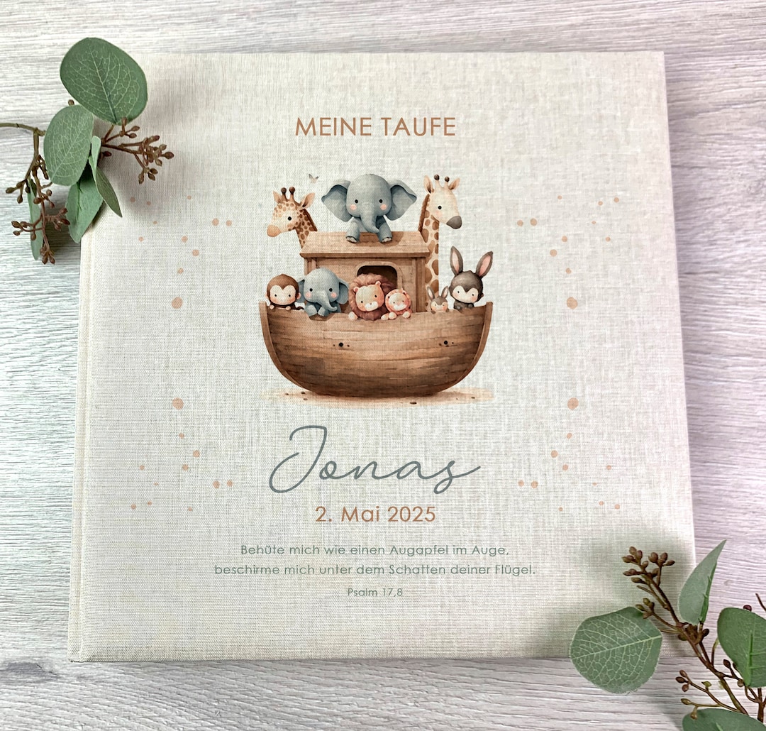 Fotoalbum, Taufe, Personalisiert, Kind, Erinnerungsalbum, Arche Noah ...
