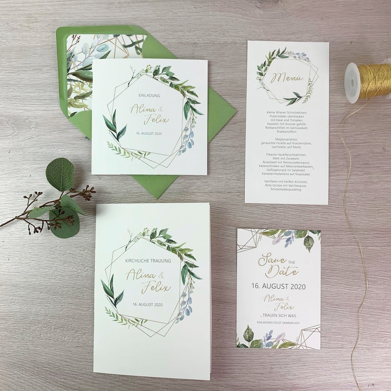 Greenery Hochzeitseinladung